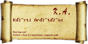 Kürti Arétász névjegykártya
